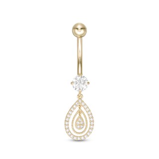 CZ Crown Belly Button Ring – Origami Jewels