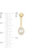 Thumbnail Image 1 of 10K Solid Gold CZ Frame Belly Button Ring - 14G 3/8"