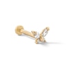 Thumbnail Image 1 of 14K Tube Gold CZ Butterfly Stud - 18G 5/16"