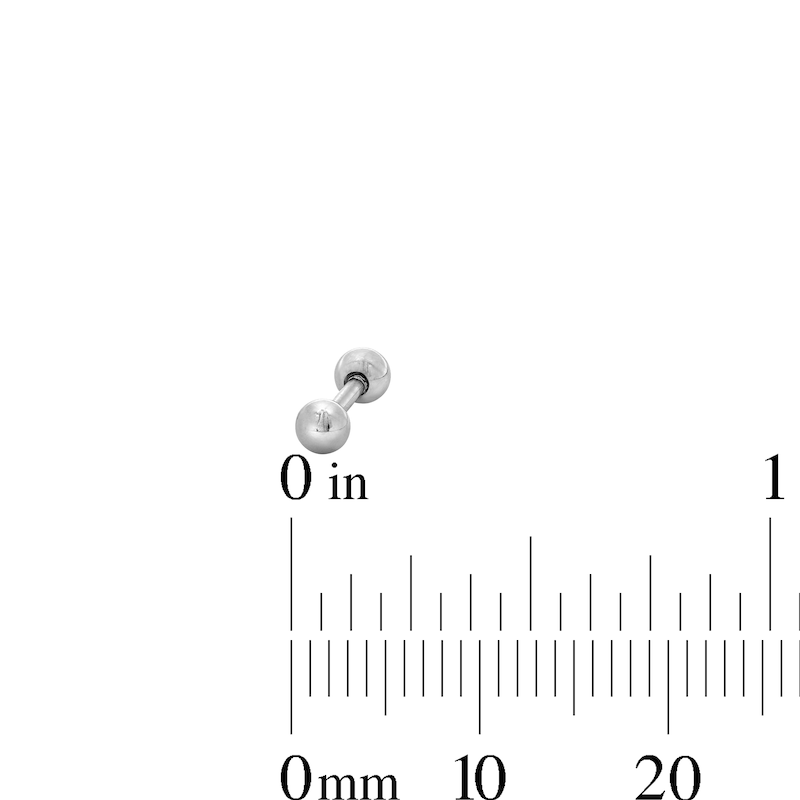Main Image 2 of Solid Stainless Steel CZ Three Piece Stud Set - 18G