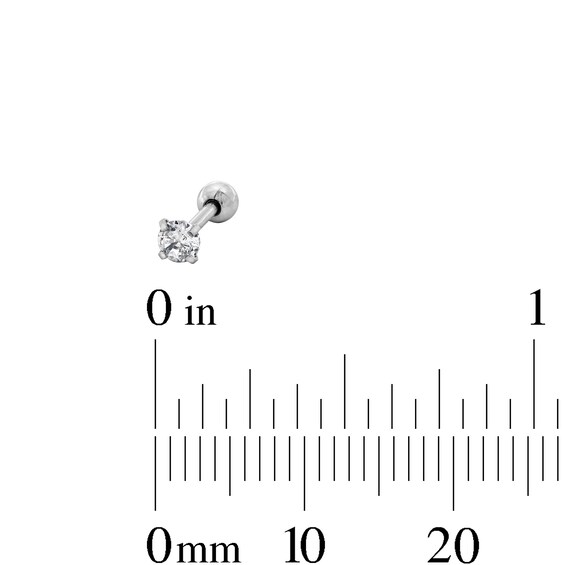 Solid Stainless Steel CZ Three Piece Stud Set - 18G
