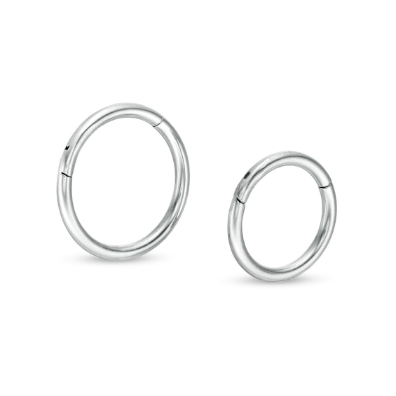 016 Gauge Two Piece Cartilage Hoop Earrings Set in Stainless Steel