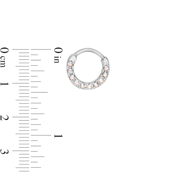 016 and 020 Gauge Iridescent Crystal Cartilage Hoop Two Piece Set in Stainless Steel