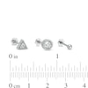 Thumbnail Image 2 of 018 Gauge Crystal Three Piece Cartilage Barbell Set in Stainless Steel