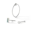 Thumbnail Image 0 of Semi-Solid Sterling Silver CZ and Crystal Three Piece Nose Ring Set - 20G