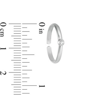 Crystal Solitaire Toe Ring in Sterling Silver