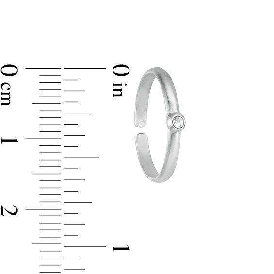 Crystal Solitaire Toe Ring in Sterling Silver