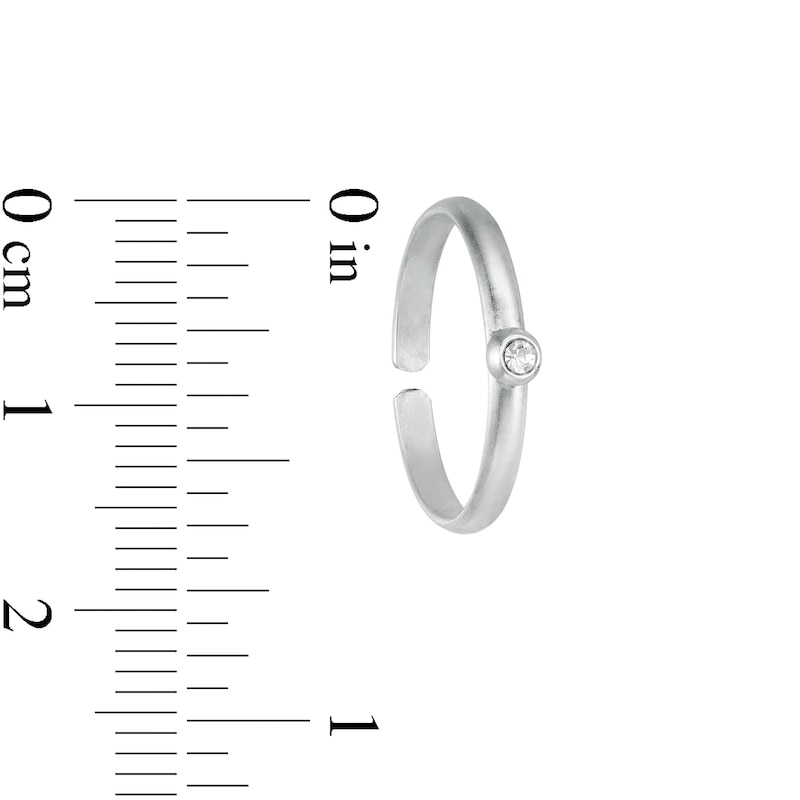 Crystal Solitaire Toe Ring in Sterling Silver