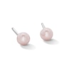 14K Solid White Gold Freshwater Cultured Pink Pearl 4mm Piercing Studs