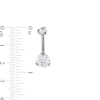 Solid Titanium CZ Belly Button Ring - 14G 7/16"