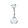 Thumbnail Image 0 of Titanium Simulated Opal Belly Button Ring - 14G 7/16"