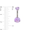 Thumbnail Image 2 of Titanium Simulated Pink Opal Belly Button Ring - 14G 7/16"