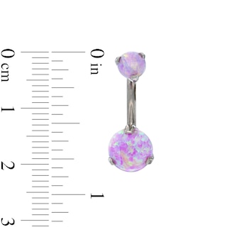 Titanium Simulated Pink Opal Belly Button Ring - 14G 7/16"