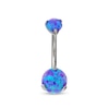 Thumbnail Image 0 of 014 Gauge Simulated Purple Opal Belly Button Ring in Solid Titanium - 7/16"