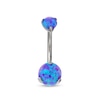Thumbnail Image 1 of 014 Gauge Simulated Purple Opal Belly Button Ring in Solid Titanium - 7/16"
