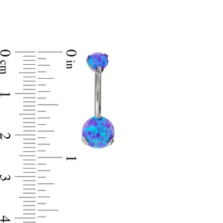 014 Gauge Simulated Purple Opal Belly Button Ring in Solid Titanium - 7/16"