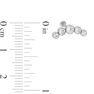 018 Gauge Crystal Crawler-Style Cartilage Barbell in Titanium - 5/16"