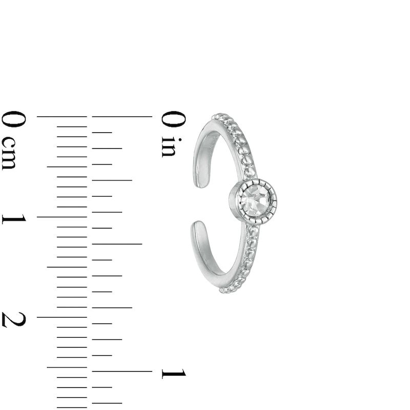 Sterling Silver Crystal Beaded Midi/Toe Ring