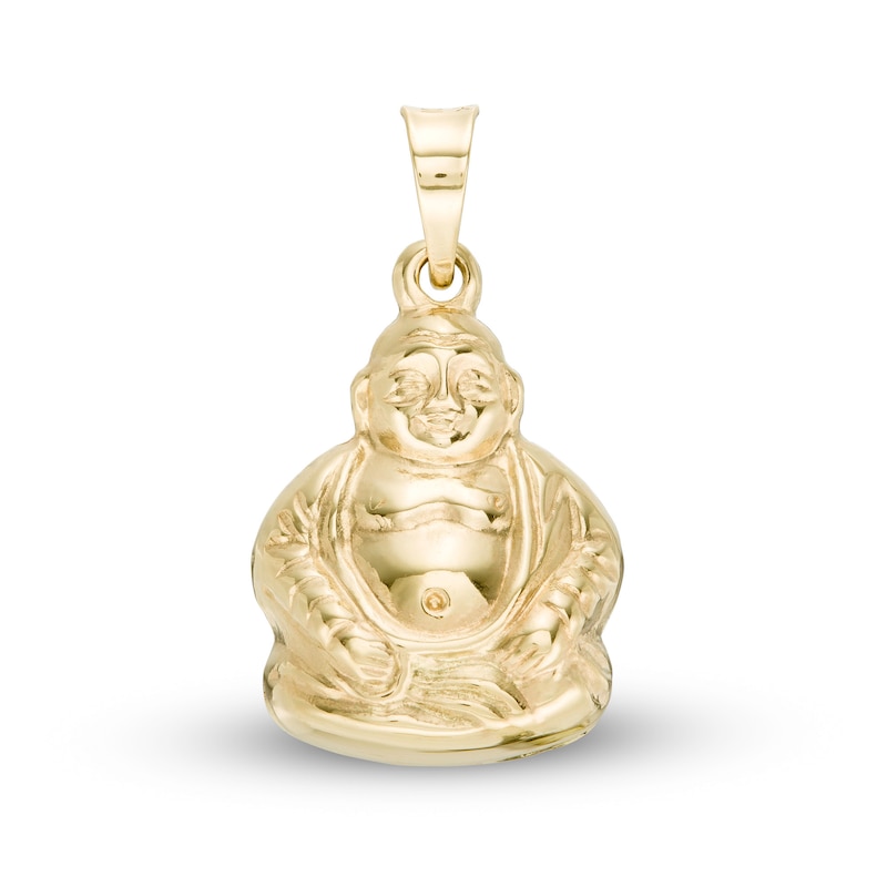 Meditating Buddha Necklace Charm in 10K Solid Gold