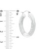 Thumbnail Image 1 of 25mm Multi-Finish Tube Hoop Earrings in Sterling Silver