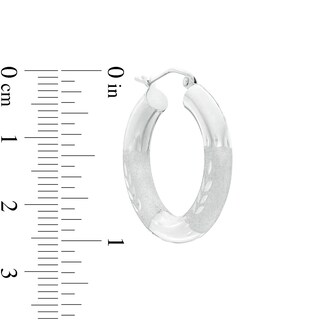 25mm Multi-Finish Tube Hoop Earrings in Sterling Silver