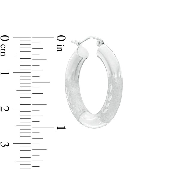 25mm Multi-Finish Tube Hoop Earrings in Sterling Silver