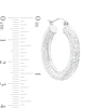 Thumbnail Image 1 of 25mm Diamond-Cut Tube Hoop Earrings in Sterling Silver