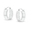 Thumbnail Image 0 of 17mm Diamond-Cut Slant Groove Flat Hoop Earrings in Sterling Silver