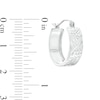 17mm Diamond-Cut Slant Groove Flat Hoop Earrings in Sterling Silver