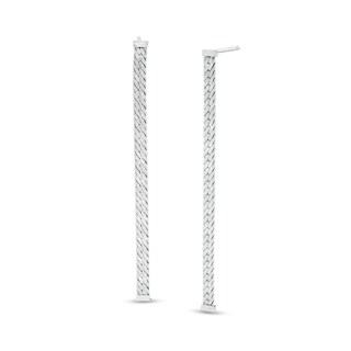 Made in Italy Diamond-Cut Herringbone Chain-Style Drop Earrings in Sterling Silver