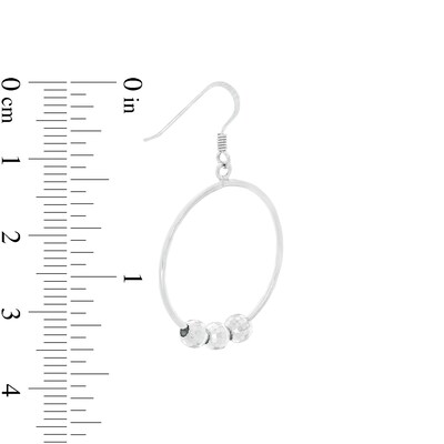 Made in Italy Diamond-Cut Bead Trio Circle Drop Earrings in Sterling Silver