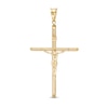 Large Textured Crucifix Necklace Charm in 10K Gold