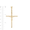 Large Textured Crucifix Necklace Charm in 10K Gold