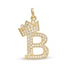 Thumbnail Image 1 of Cubic Zirconia "B" Initial with Crown Necklace Charm in 10K Solid Gold