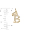 Thumbnail Image 2 of Cubic Zirconia "B" Initial with Crown Necklace Charm in 10K Solid Gold