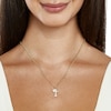 Thumbnail Image 3 of Cubic Zirconia "T" Initial with Crown Necklace Charm in 10K Solid Gold