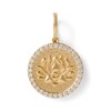 Thumbnail Image 1 of Cubic Zirconia Frame Lotus Flower Medallion Necklace Charm in 10K Solid Gold