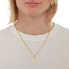 Thumbnail Image 4 of Cubic Zirconia Frame Lotus Flower Medallion Necklace Charm in 10K Solid Gold
