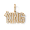 Thumbnail Image 0 of Cubic Zirconia "KING" with Crown Necklace Charm in 10K Solid Gold