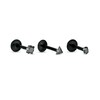Thumbnail Image 1 of 016 Gauge Multi-Shape Black Cubic Zirconia Three Piece Labret Set in Stainless Steel with Black IP