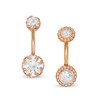 Thumbnail Image 1 of 014 Gauge Crystal and Cubic Zirconia Belly Button Ring Set in Solid Stainless Steel with Rose IP