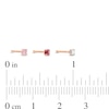 022 Gauge Cubic Zirconia Three Piece Nose Bone Set in Stainless Steel with Rose IP
