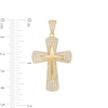 Cubic Zirconia Pointed and Flared Double Cross Necklace Charm in 10K Gold
