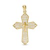 Thumbnail Image 0 of Cubic Zirconia Gothic-Style Double Cross Necklace Charm in 10K Gold