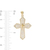 Cubic Zirconia Gothic-Style Double Cross Necklace Charm in 10K Gold