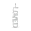 Thumbnail Image 0 of Cubic Zirconia Vertical "LOVED" Necklace Charm in Sterling Silver