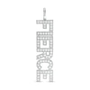 Cubic Zirconia Vertical "FIERCE" Necklace Charm in Sterling Silver