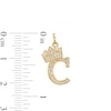 Thumbnail Image 2 of Cubic Zirconia "C" Initial with Crown Necklace Charm in 10K Solid Gold