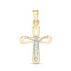 Small Loop Crucifix Necklace Charm in 10K Two-Tone Gold