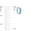 Simulated Turquoise Channel-Set Five Stone 9.15mm Huggie Hoop Earrings in Sterling Silver